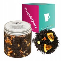 Czarna herbata SWEET ORANGE ćwiartki pomarańczy skórka pomarańczy 120g - sypana liściasta herbata PREMIUM na prezent upominek podarunek Cup&You