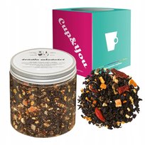 Czarna herbata ŹRÓDŁO MŁODOŚCI papaja skórka pomarańczy owoce goji 150g - sypana liściasta herbata PREMIUM na prezent upominek podarunek Cup&You