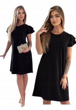 Czarna Klasyczna Krótka Trapezowa Sukienka Rozmiar 42 Polski Producent - Inna marka