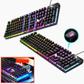CZARNA KLAWIATURA PODŚWIETLANA RGB DLA GRACZY GAMINGOWA LED - DSJ