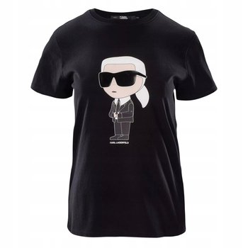Czarna Koszulka Damska T-shirt Duże Logo Karl Lagerfeld Oversize Spacer S - Karl Lagerfeld