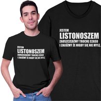 Czarna Koszulka dla Listonosza Zaoszczędźmy Trochę Czasu Prezent
