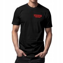 Czarna koszulka męska STRANGER THINGS - haft premium, 185g, 100% bawełna M Inna marka
