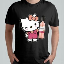 CZARNA KOSZULKA Z NADRUKIEM MĘSKA ŚMIESZNA T-SHIRT HELLO KITTY Carlo Rossi Atram