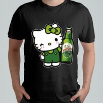 CZARNA KOSZULKA Z NADRUKIEM MĘSKA ŚMIESZNA T-SHIRT HELLO KITTY Namysłów Atram