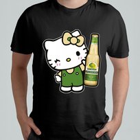 CZARNA KOSZULKA Z NADRUKIEM MĘSKA ŚMIESZNA T-SHIRT HELLO KITTY SOMERSBY 2 Atram