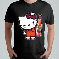 CZARNA KOSZULKA Z NADRUKIEM MĘSKA ŚMIESZNA T-SHIRT HELLO KITTY SOMERSBY 3 Atram