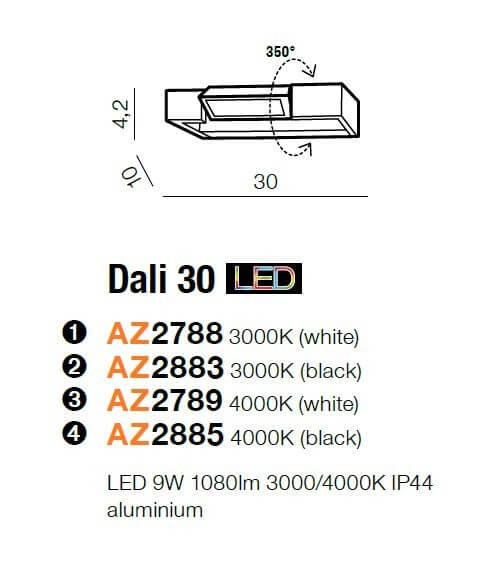 Czarna Lampa Azienkowa Dali Led W Listwa Nad Lustro Azzardo Sklep Empik Com