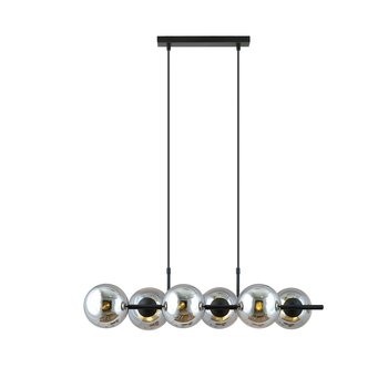 Czarna Lampa wisząca NICEA nowoczesny design 6x szklany klosz REGULOWANA - EMIBIG