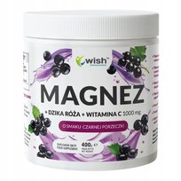 Czarna Porzeczka Magnez W Proszku 400G Dzika Róża Witamina C Cytrynian ,Suplement diety Wish Pharmaceutical