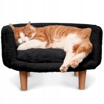 Czarna Sofa dla Zwierząt NALA - Welur Minky, Wygodna i Elegancka Inna marka