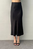 CZARNA SPÓDNICA MIDI PROSTA Z POLIESTREM MODNA ELEGANCKA STYLOWA 2XL 5GA* Inna marka