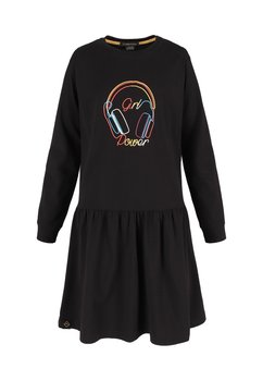 Czarna sukienka dziewczęca z falbanką VOLCANO G-POWER JUNIOR 134-140 - VOLCANO