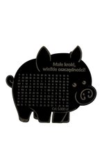 CZARNA Świnka Skarbonka MAŁE KROKI WIELKIE OSZCZĘDNOŚCI