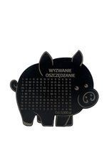 CZARNA Świnka Skarbonka WYZWANIE OSZCZĘDZANIE Wykreślanka