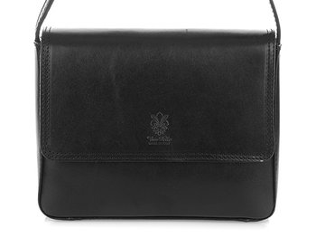 Czarna Vera Pelle Retro Skórzana Torebka Listonoszka K67 - Vera Pelle