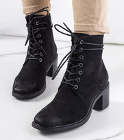 Czarne botki Sanlow zamszowe sznurowane-40