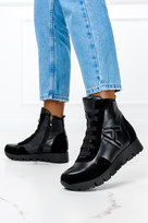 Czarne botki skórzane sneakersy PRODUKT POLSKI Casu 09413-37