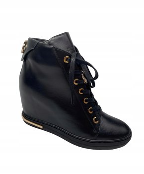 Czarne Botki Sneakersy Na Koturnie Carinii B9505-E50 Modne R.39 - Carinii