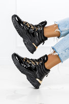 Czarne botki sneakersy z futerkiem sznurowane Casu MF263-36