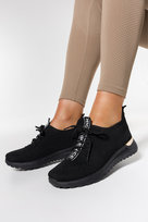 Czarne buty sportowe damskie sznurowane Casu 81331-1-37