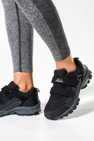 Czarne buty trekkingowe damskie na rzepy z szarymi dodatkami softshell Casu B1812V-1-37