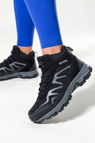 Czarne buty trekkingowe damskie sznurowane z szarymi dodatkami softshell Casu B2109-1-41
