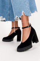 Czarne czółenka skórzane damskie na słupku pasek wokół kostki PRODUKT POLSKI Casu 2566-500-39