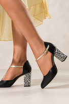 Czarne Czółenka Skórzane Damskie T-Bar Na Ozdobnym Słupku Z Zakrytą Piętą Produkt Polski Casu 2931-100-39