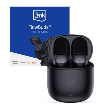 Czarne dokanałowe słuchawki bezprzewodowe Bluetooth 5.3 - 3mk FlowBuds - 3MK