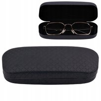 Czarne ETUI NA OKULARY na zatrzask korekcyjne Futerał Pokrowiec SOLIDNY