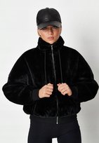 Czarne Futerko dla Wysokich 38 Missguided P0/tx1* missguided