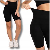 Czarne Kolarki KRÓTKIE LEGGINSY DAMSKIE Push-Up Wysoki Stan MORAJ L/XL