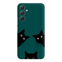 Czarne koty - Galaxy A15 4G Etui matowe butelkowa zieleń [TIF 12E]