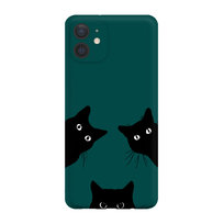 Czarne koty - iPhone 11 Etui matowe butelkowa zieleń [TIF 12E]
