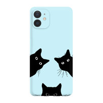 Czarne koty - iPhone 12 Etui matowe błekit [TIF 12E]