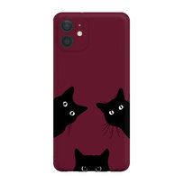 Czarne Koty - Iphone 12 Mini Etui Matowe Bordo [Tif 12E]