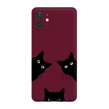 Czarne Koty - Iphone 12 Mini Etui Matowe Bordo [Tif 12E] - Inny producent