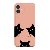 Czarne Koty - Iphone 12 Mini Etui Matowe Brzoskwiniowy Róż [Tif 12E]