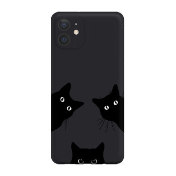 Czarne Koty - Iphone 12 Mini Etui Matowe Czarne [Tif 12E] - Inny producent
