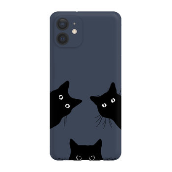Czarne Koty - Iphone 12 Mini Etui Matowe Granat [Tif 12E] - Inny producent