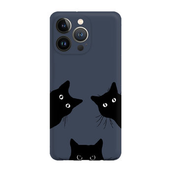 Czarne Koty - Iphone 14 Pro Etui Matowe Granat [Tif 12E] - Inny producent