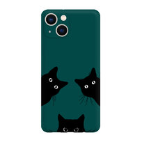 Czarne koty - iPhone 15 Etui matowe butelkowa zieleń [TIF 12E]