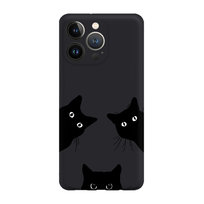 Czarne Koty - Iphone 15 Pro Max Etui Matowe Czarne [Tif 12E]