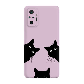 Czarne koty - Redmi Note 10 Pro Etui matowe fiolet [TIF 12E] - Inny producent