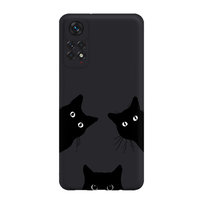 Czarne Koty - Redmi Note 11 Pro 5G Etui Matowe Czarne [Tif 12E]