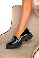 Czarne mokasyny na platformie polska skóra Casu 3029-0-39