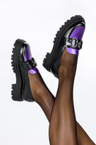 Czarne mokasyny skórzane damskie na platformie z ozdobą PRODUKT POLSKI Casu 2692-173-805-39