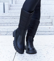 Czarne ocieplane kozaki Villafranca-37