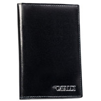 Czarne pionowe pojemne etui na karty dokumenty paszport dowód rejestracyjny schowki na karty SIM 4U CAVALDI skóra naturalna ochrona RFID STOP